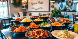 A colorful display of gourmet dishes on a table.