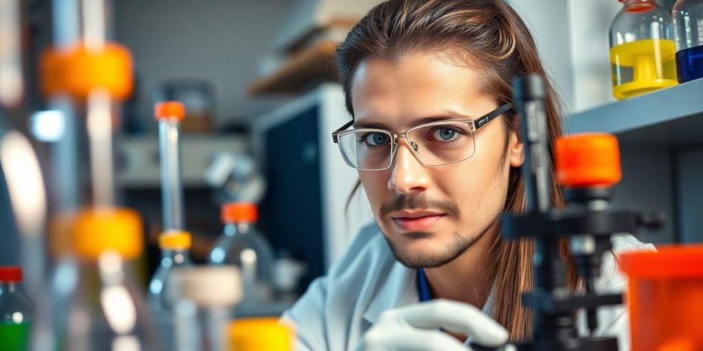 Scientist in a lab conducting research experiments.