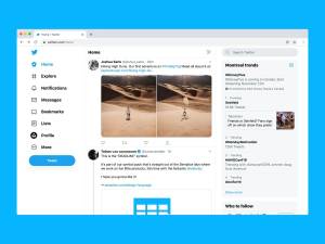 Twitter website on desktop